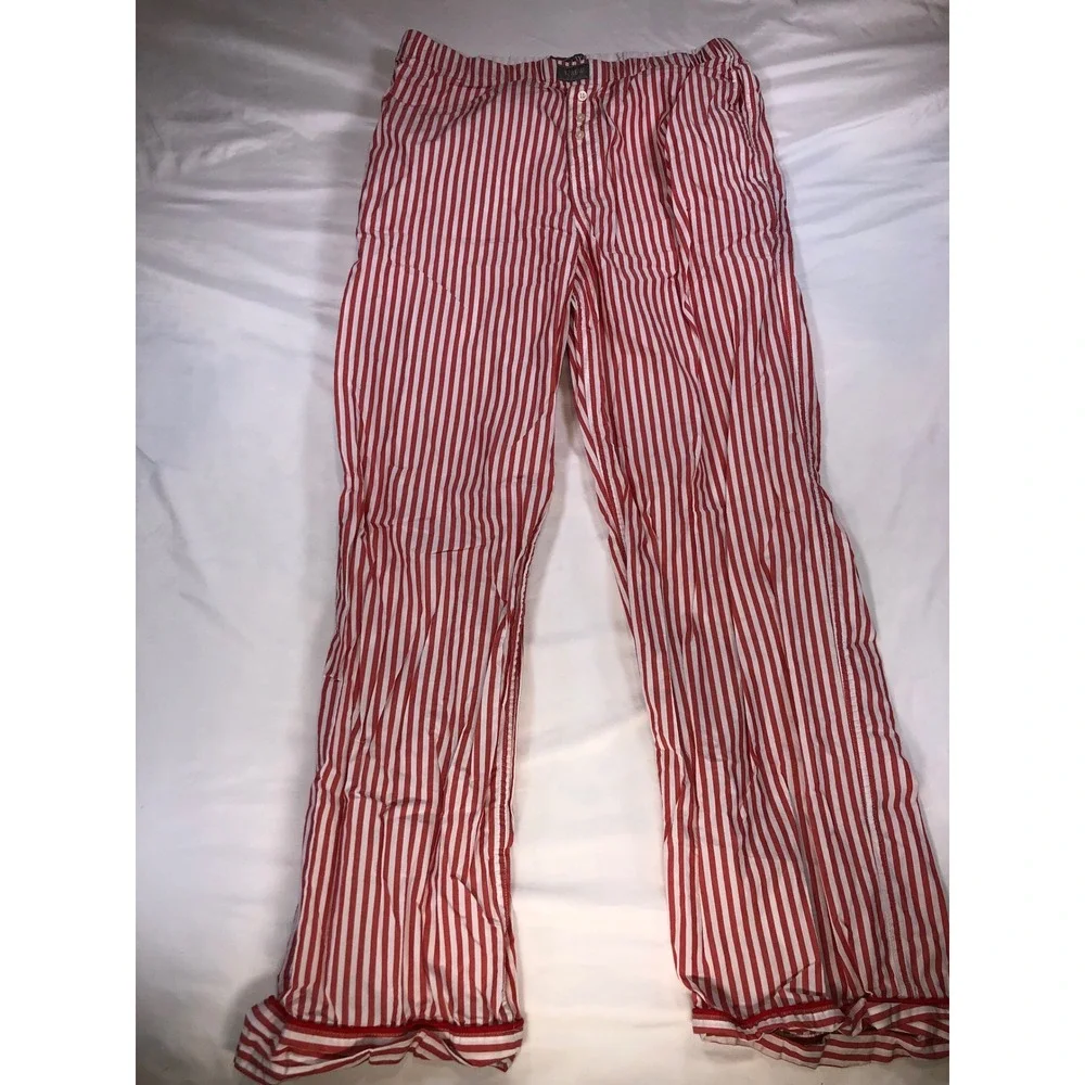 J.Crew Red White Striped Cotton Pajama Pants Mens Small Sleepwear 00634